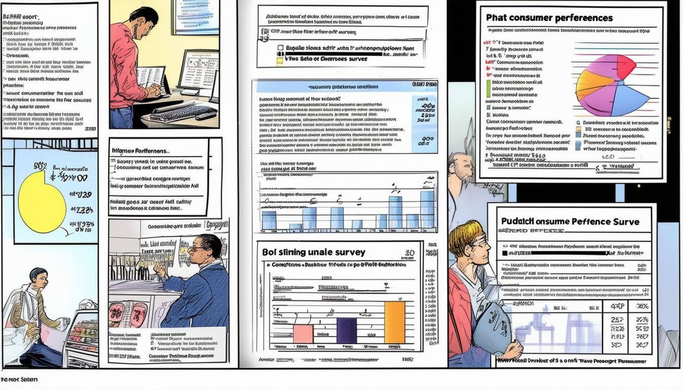 The image shows a survey report on consumer preferences