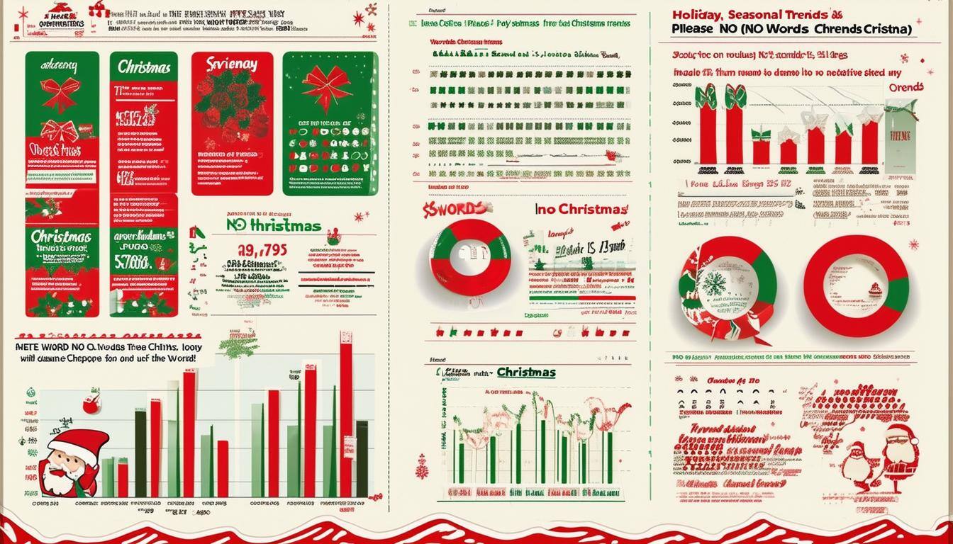 The image shows a survey report on holiday and seasonal trends Christmas, please include no words